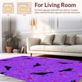 thumbnail image 2 of ODIKA 4'x6' Machine Washable Non-Slip Area Rug, Folk Art Magpie Gathering with Abstract Blossoms and Leafy Swirls High Traffic Rug, Purple, 298259, 2 of 7
