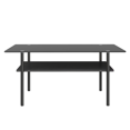 thumbnail image 6 of GZXS 3 Piece Living Room Table Set, Modern Tempered Glass Coffee Table Set with Shelf & Metal Legs, Easy Assembly, Black, 6 of 7