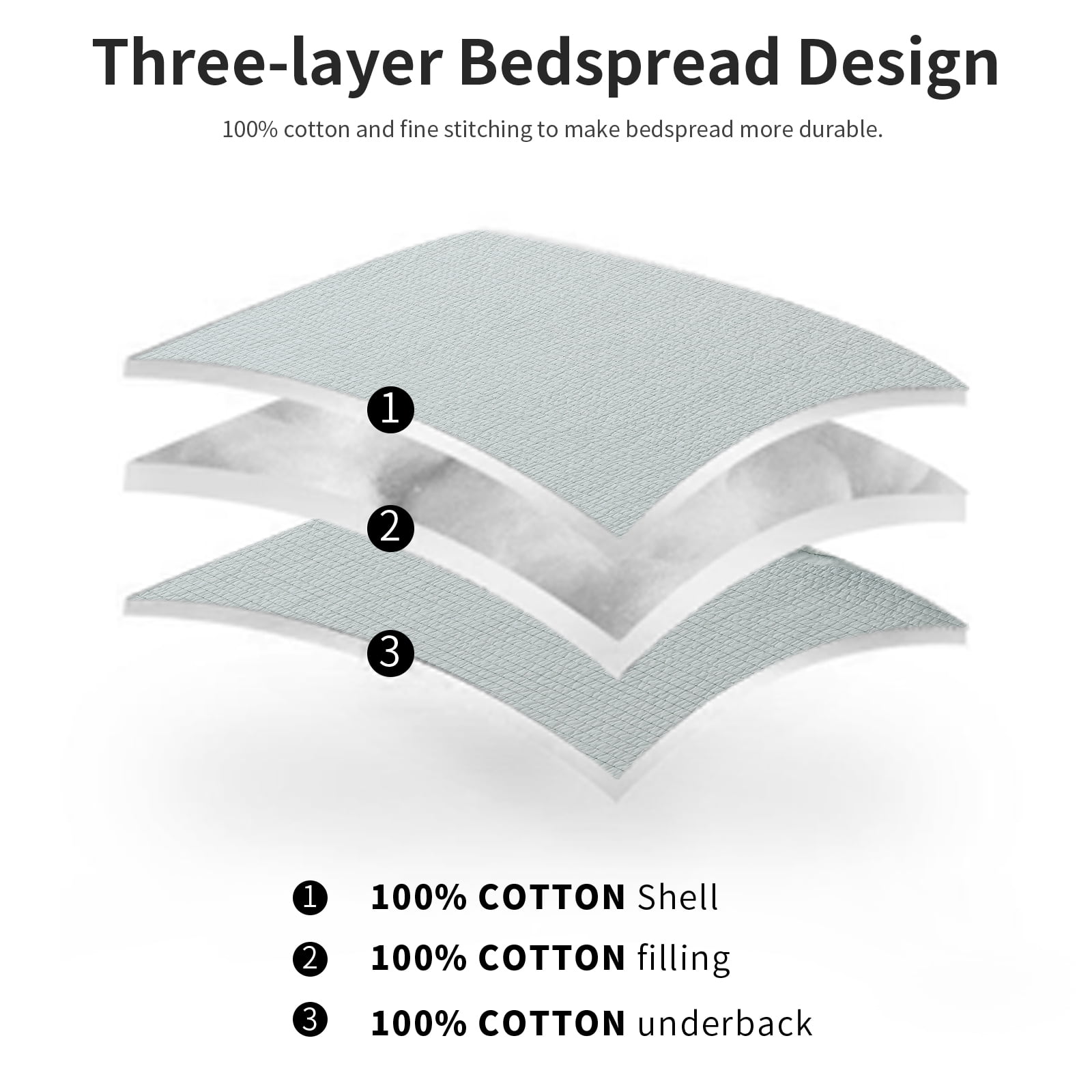 DDUOXIN Gray Queen Size Quilt - 100% Cotton Solid Color Chic Stylish Elegant Quilt Bedspread for Queen Bed, Lightweight Pick-Stitch Handcrafted Queen Coverlet Bedding Set with 2 Pillow Shams, 3-Piece