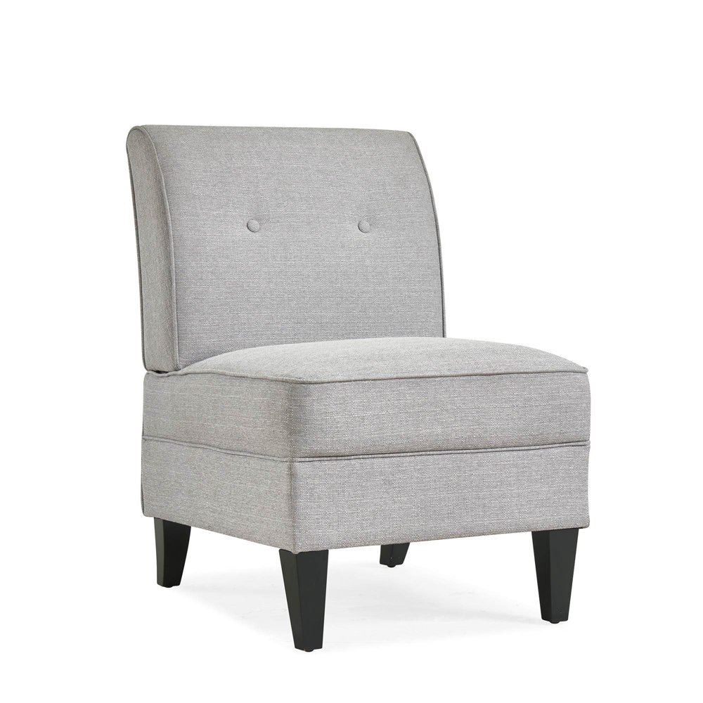 Thornton Armless Chair in Dove Gray Linen
