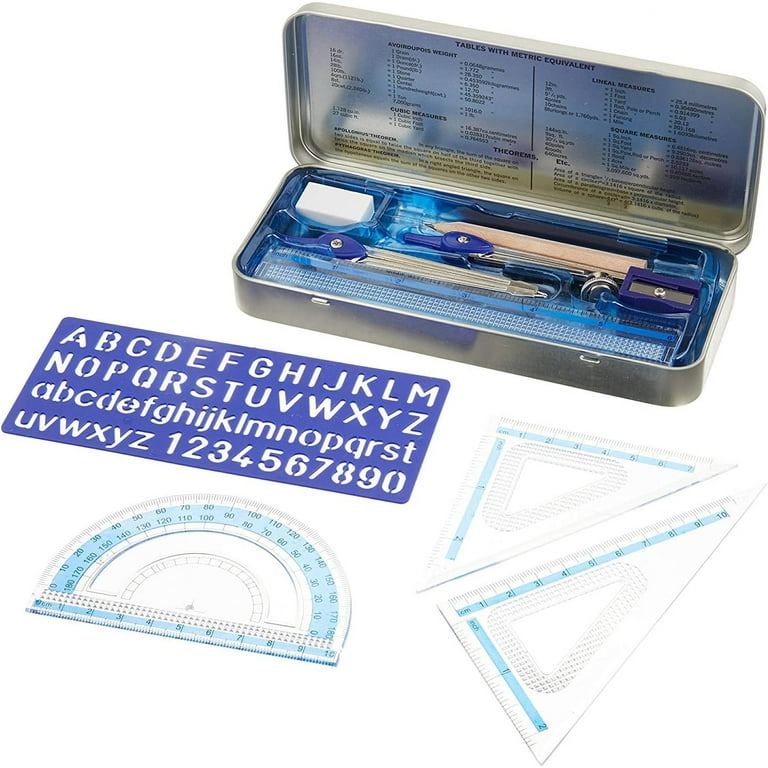 【期間限定】 Staedtler 10pc Compass Tools, Measuring & Drafting Set: Math 定規・分度器セット