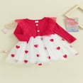 thumbnail image 3 of Robe à Manches Longues pour Fille, Robe en Tulle à Imprimé de Cœurs pour la Saint-Valentin, 3 of 9