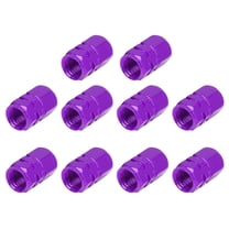 Unique Bargains 10pcs Universal Purple Tire Stem Valve Caps Car Dustproof Hexagon Shape Aluminium Alloy Tire Cap