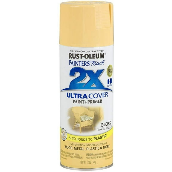 Rust-Oleum 249091 Painter's Touch 2X Ultra Cover, 12-Ounce, Warm Yellow