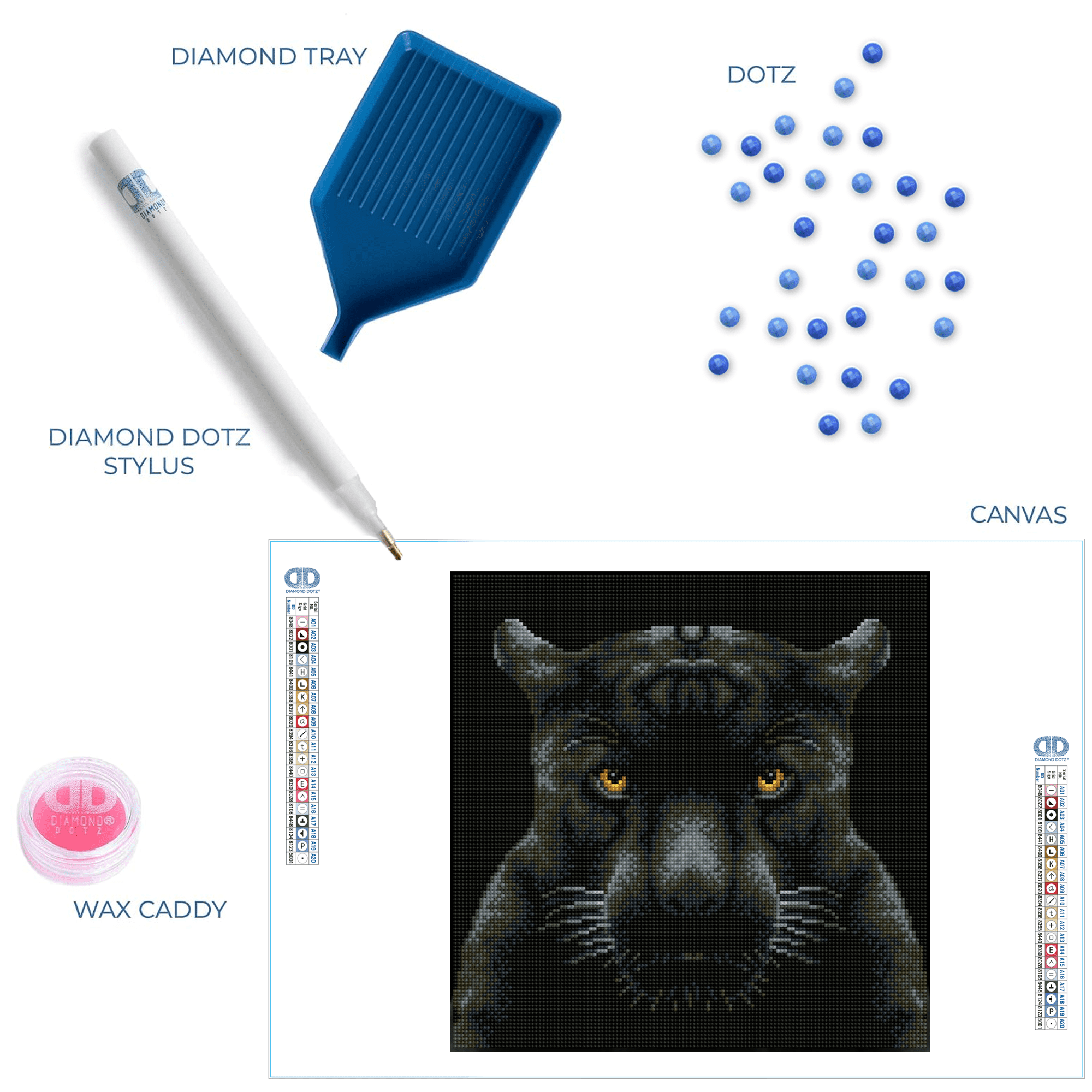 Diamond Dotz If Looks could Kill Jaguar Diamond Painting Kits for Adults - Diamond Art Kits a Relaxing Creative Craft Kit with Dotz Gems 13.6"x13.6"
