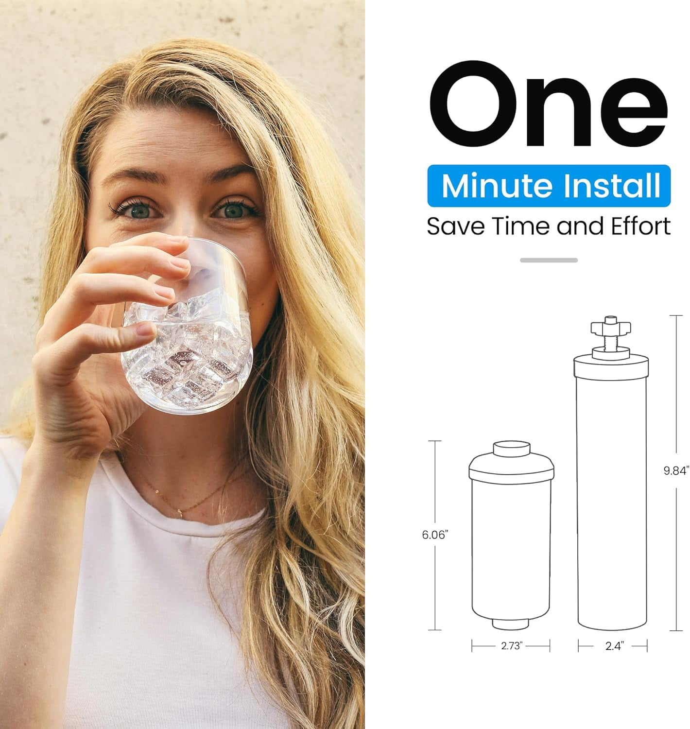 Filterlogic NSF/ANSI 372 Certified Water Filter, Replacement for Berkey® Black Filters (BB9-2®) & Fluoride Filters (PF-2®) Combo Pack