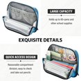 thumbnail image 5 of Standing Pencil Case with Base Large Capacity Stationery Pouch Pen Bag with Zipper for Women Men Abstract Blue and White Butterfly, 5 of 7