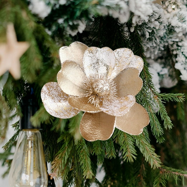 Christmas Decoration Artificial Flowers Diy Christmas Flannel 5.9 In Christmas Flower Christmas Tree Decoration Flower Arrangement