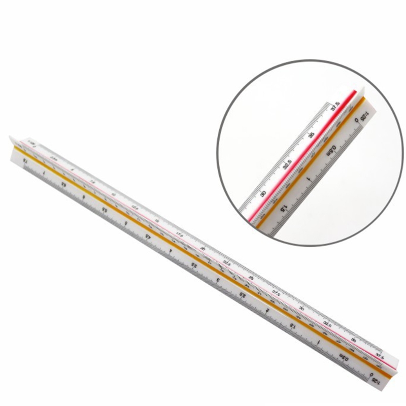 CANKER 12" Aluminum Architect Scale Triangular Scale Scale Ruler for