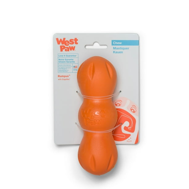 West Paw Zogoflex Rumpus Medium 6.25" Dog Toy Tangerine