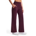 thumbnail image 1 of Pantalones de yoga Libin, pierna ancha, 31 cm de cintura alta para mujer, color burdeos XS, 1 of 7