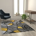 thumbnail image 6 of Flash Furniture Jubilee Rectangular Contemporary Black, Grey, Yellow Area Rug, 5' x 7', 6 of 6