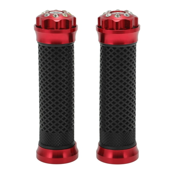 Unique Bargains 7/8" 22mm 15/16" 24mm Universal Motorcycle Hand Grips Cover Aluminum Alloy Rubber Handlebar Cover for Motorcycle Scooter Bicycle ATV Red 1 Pair