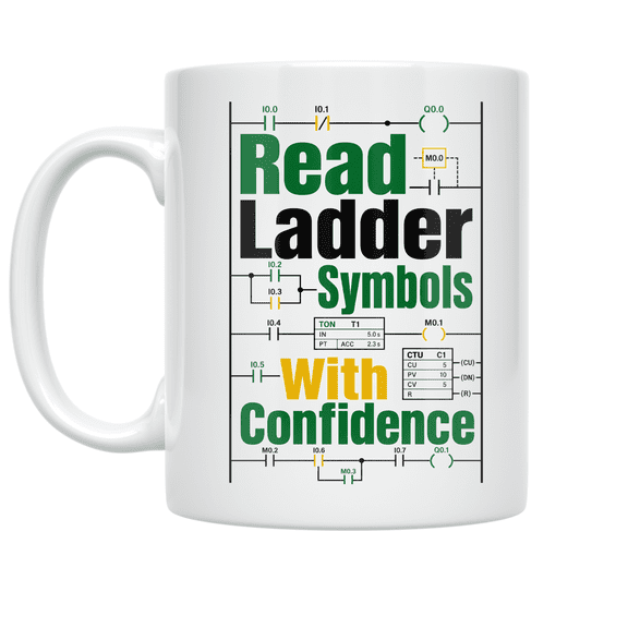 PLC Symbol Reference Chart - Industrial Professional - 11 oz Ceramic Coffee Mug