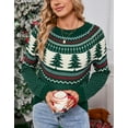 thumbnail image 5 of Cogild Ugly Christmas Sweaters for Womens Tree Gingerbread Man Pattern Sweaters Crew Neck Knitted Sweaters for Womens Warmth Winter Tops, 5 of 7