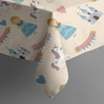 thumbnail image 4 of Beige Princess Unicorn Pattern Rectangle Tablecloth 60"x120",Waterproof Polyester Rectangle Table Cloth, Wipeable Spillproof Polyester Tablecloth for Dining, Camping, Indoor and Outdoor, 4 of 6
