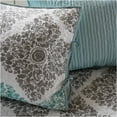 thumbnail image 2 of JERFIT Reversible Twin Daybed Cover Set 6-Piece, Aqua Grey Botanical Quilted Bedding Set with Shams & Bed Skirt, 2 of 8
