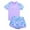 Purple, variant on Fshinging Plus Size Gilrs Patchwork Short Sleeve Tops And Swim Shorts 2 Piece Set
