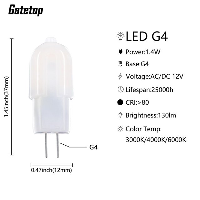 Luz LED en línea Mini G4 de bajo voltaje, luz blanca cálida para espejo, Faro de cristal, reemplazo de luz halógena de 25W, 12V COB, 1-10 piezas