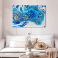 thumbnail image 2 of Elephant Stock Azure Fluid Swirls Wall Art - Horizontal Canvas Wall Art - Living Room Wall Decor - Abstract Canvas - Gold And Blue Decor - 45" x 30", 2 of 8