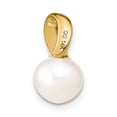 thumbnail image 4 of Auriga Fine Jewelry 14K Yellow Gold 8-9mm White FWC Pearl Slide Pendant for Women (L-16mm, W-9mm), 4 of 6