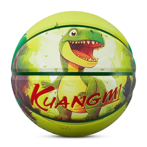 Kuangmi Dinosaur Kids Basketball Youth Size 5 (27.5 inches) for Indoor Backyard, Outdoor Park, Beach, and Pool Play