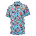 thumbnail image 2 of Mens T-Shirts Floral Printed Polo Shirts Summer Beach Short Sleeve Lapel Tops Tee Blouses, 2 of 5