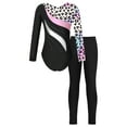 thumbnail image 2 of YONGHS Kids Girls Athletic Active Tracksuit Dance Outfits Long Sleeve Leotard with Legging Pants Set Leopard 8, 2 of 7