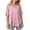 Pink17, variant on Summer Tops Lapel V Neck Lace Shoulder Roll Tab 3/4 Sleeve Linen Blend Blouse, Loose Plus Size Solid Tunic Top Womens Blouses
