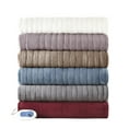 thumbnail image 5 of Beautyrest Heated Plush Oversized Solid Microlight Throw, Mink, 5 of 9