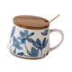 thumbnail image 5 of Taza de cerámica con estampado floral para café y té, de fina artesanía vintage. con cuchara con tapa, 5 of 9