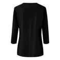 thumbnail image 5 of Fgnfyis Haut à Manches 3/4 pour Femmes Été Décontracté Polyvalent Raglan Col Rond Chemise Décontractée T-Shirts pour Femmes Noir_001 S, 5 of 5
