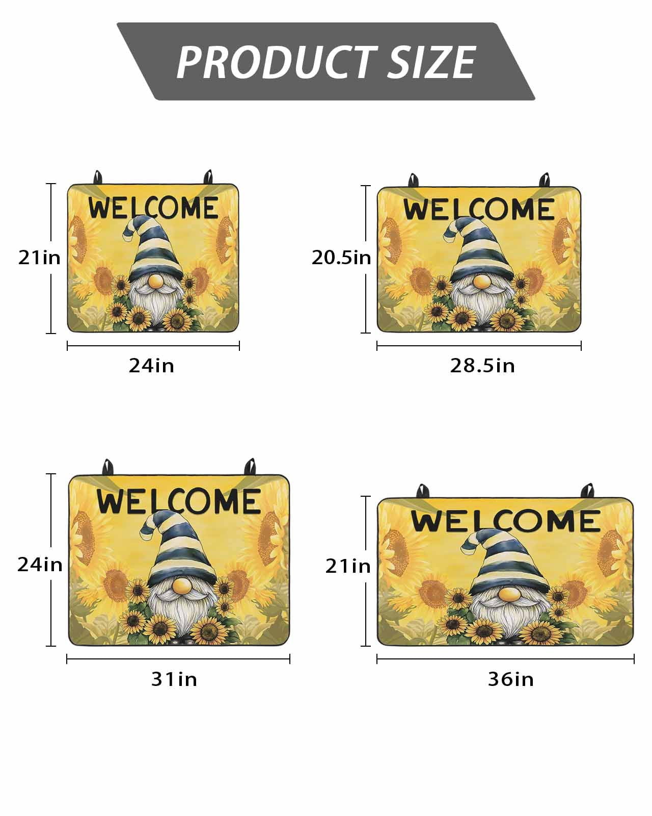 Stove Top Covers for Electric Stove 28.5x20.5 Inches, Sunflowers Gnomes Heat Insulation Fireproof Glass Cooktop Protector, Summer Yellow Floral Leaf Plant Countertop Stovetop Cover for Kitchen