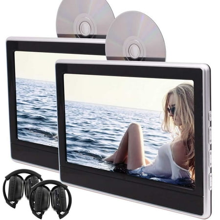 Dvd Entertainment System EinCar Twin Portable DVD Players Backseat in Car Entertainment System for Car 11.6 Inch LED Dual 1366*768 Screen Headrest Monitor ,Support HDMI USB/SD AV FM IR with 2 PCS Headphones ()