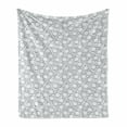 thumbnail image 1 of Shells Soft Flannel Fleece Throw Blanket, Pointilist Style Dotwork Outline Scallops Seashells and Tiny Sea Stones, Cozy Plush for Indoor and Outdoor Use, 50" x 60", Night Blue and White, by Ambesonne, 1 of 6