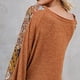 thumbnail image 3 of Blusa de manga larga para mujer, blusa para mujer con estampado de empalmes, blusa de manga larga para mujer, blusa de manga larga con cuello en V, funcionalidad inteligente, 3 of 6
