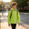 thumbnail image 3 of RUTAYY Boys Hoodie Casual Full Zip Long Sleeve Solid Color Jacket Outdoor Daily Wear Light Green, 3 of 5