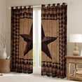 thumbnail image 4 of jejeloiu Vintage Texas Stars Black Out Curtains,Retro Geometric Plaid Curtains Pack of 2 (42x63 Each) For Cowboy Kids, 4 of 6