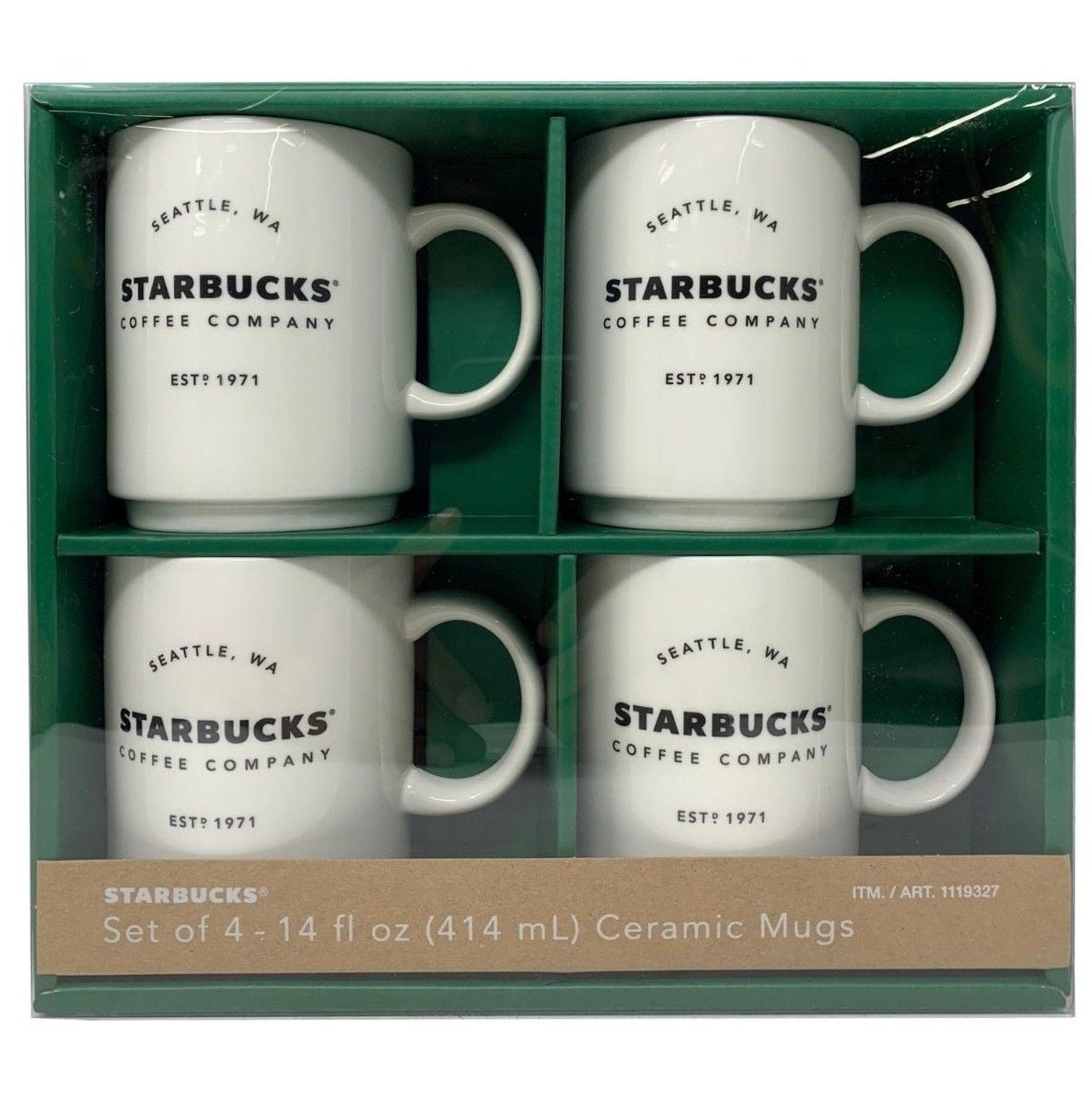 Starbucks Coffee Company 14 OZ Ceramic Mugs Gift Set 4 Pack Walmart 