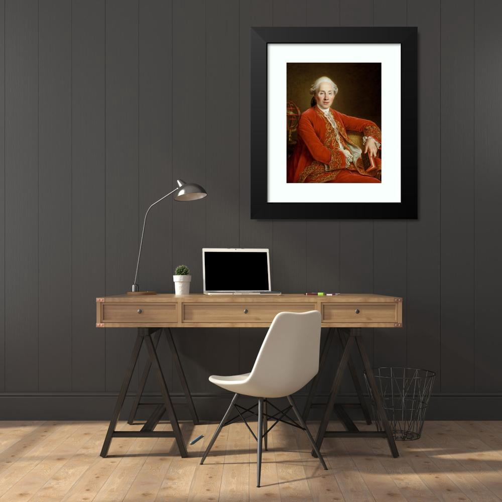 François-Hubert Drouais 20x24 Black Modern Framed Museum Art Print Titled - Mr. Denis-Paul Le Pot De La Fontaine (1772)