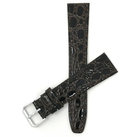 20mm Crocodile Style Leather Watch Strap Band