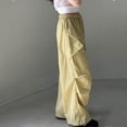thumbnail image 5 of TIREOW Girls Cargo Pants Elastic Waist Wide Leg Drawstring Cargo Sweatpants Baggy Casual Cargo Jogger Trousers with Multi-Pockets, 5 of 6