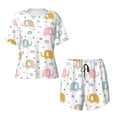 thumbnail image 4 of Picia Little Elephant Pajamas Sets for Women Soft Short-Sleeved Pjs with Lounge Shorts Two Piece Sleepwear-4X-Large, 4 of 9