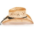 thumbnail image 4 of TOVOSO Straw Cowboy Hat for Women and Men with Shape-It Brim, Western Cowboy Hat, Beads - Tea Stain, 4 of 5