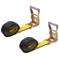 2 Pack 2" x 66" Underlift Tie-Down Straps w/ Ratchet Handle & Durable Cordura Sleeves, 21,000 lbs Break Strength Secure Strapping for Tow Trucks, Wreckers & Vehicle Recovery