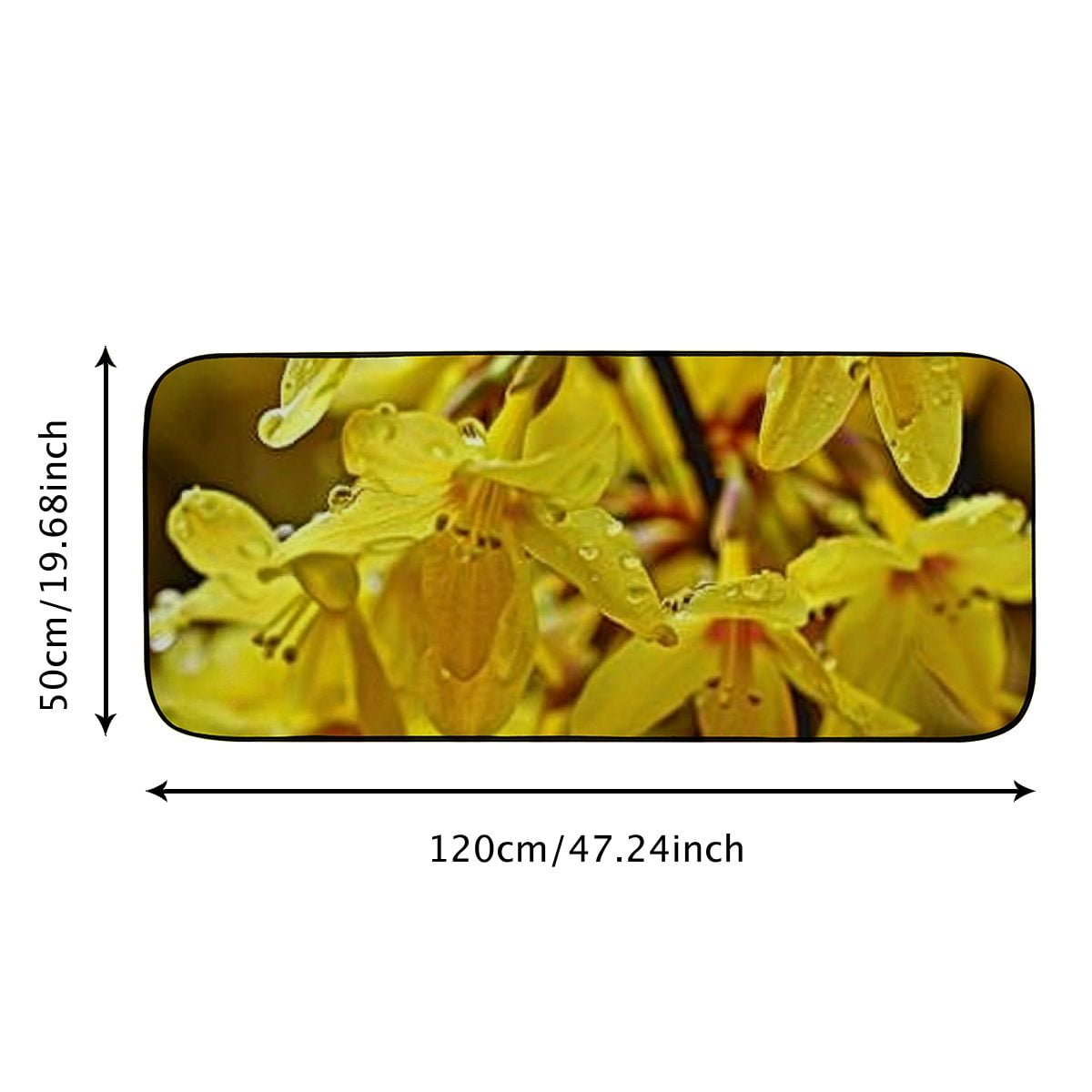 PHYHOO Decorative Door Mat, Door Mat with Non-Slip Rubber Backing, Easy Cleaning, Traps Dirt, Rug for Entry, Patio, Garage - Forsythia Flowers Yellow Bush Beautiful Spring  19.68*47.24 in