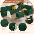 thumbnail image 3 of Soscana Living Room Furniture Set Sectional Sofa Couch with Storage Ottoman and Loveseat,for Home Apartment Office Studio,Green, 3 of 7