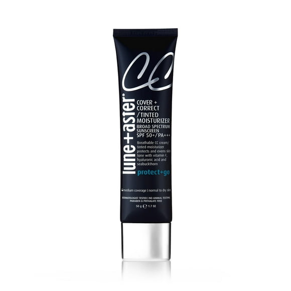 Crema CC Lune+Aster de amplio espectro, SPF 50, color medio claro, 50 ml
