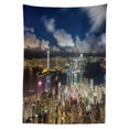 thumbnail image 3 of Ambesonne Scenery Tablecloth Rectangular Table Cover, Night View Hong Kong, 60"x84", Navy White, 3 of 4