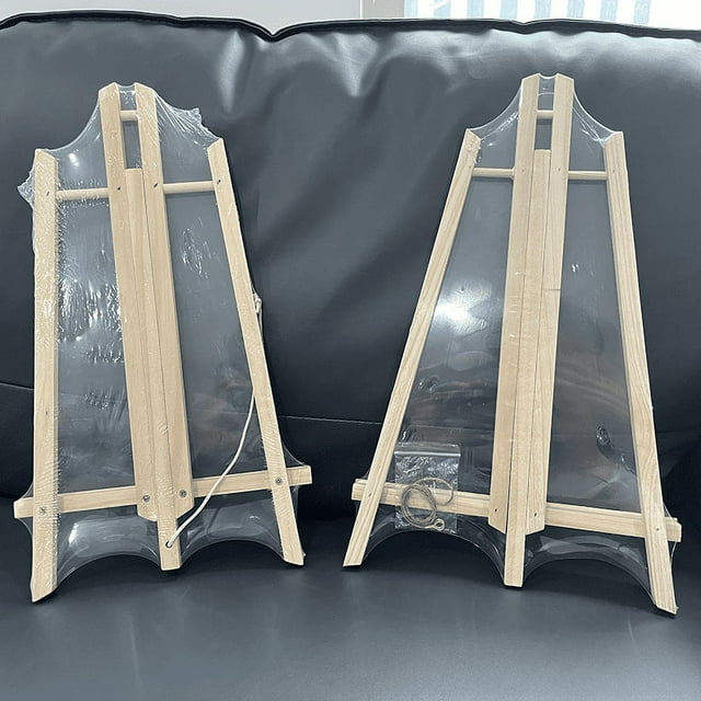 Caballete trapezoidal de madera maciza de 30 cm con soporte de exhibición de 40 cm y 50 cm para bocetos de arte de escritorio, caballete para pintura al óleo